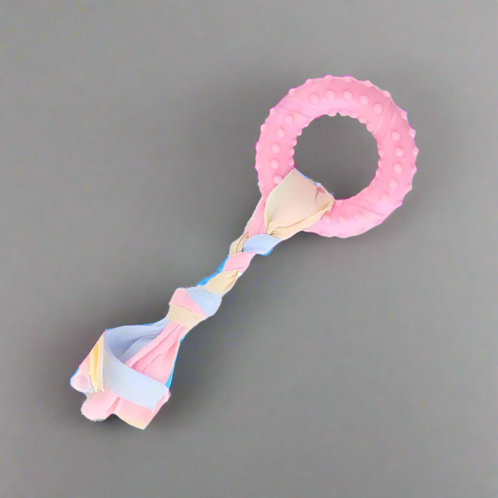 puppy chew toy Dog Chew Toy: Pink Rubber Durable Molars Training Toys. - Sniff Waggle And Walk