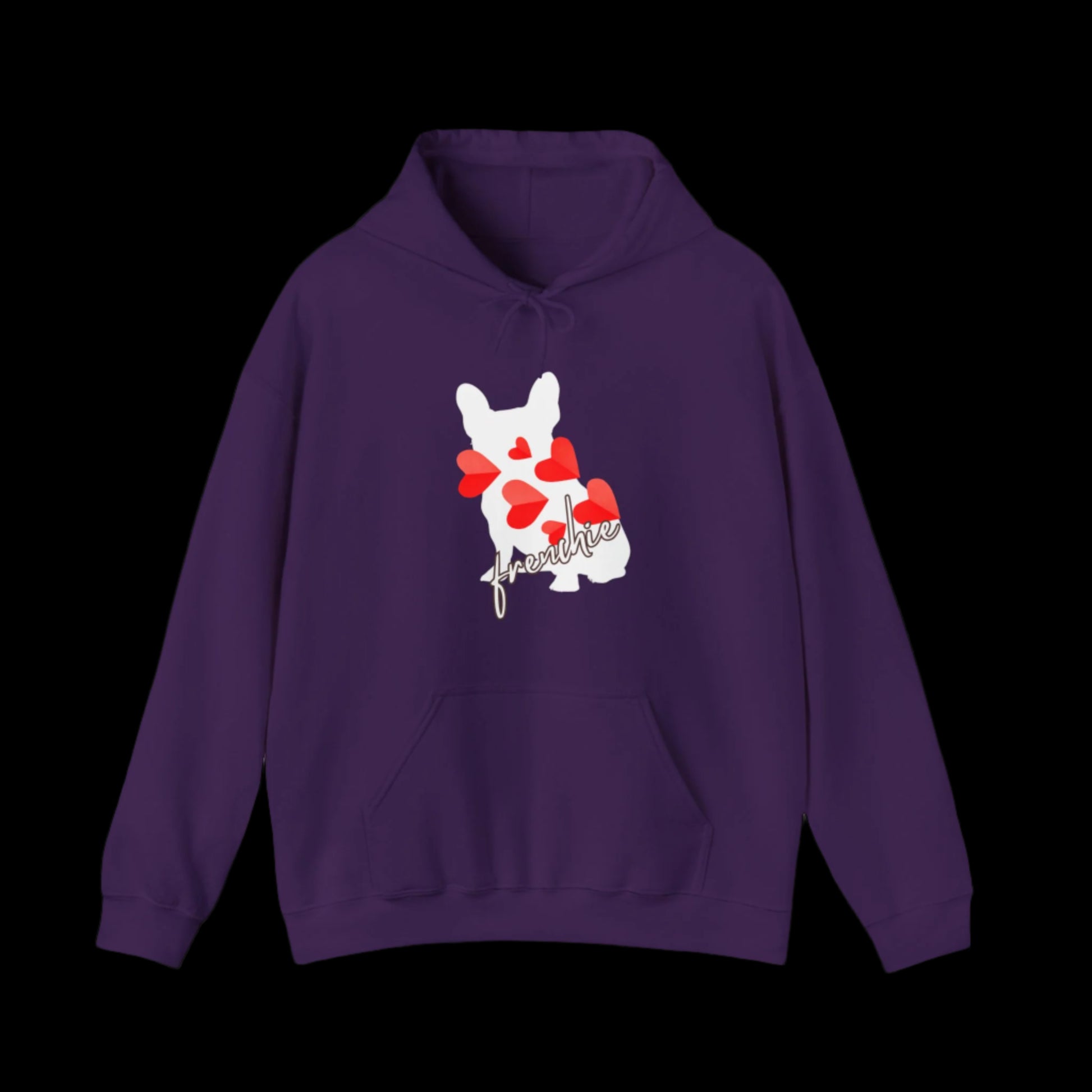 purple french bulldog dog drenchi hoodie sweatshirt black