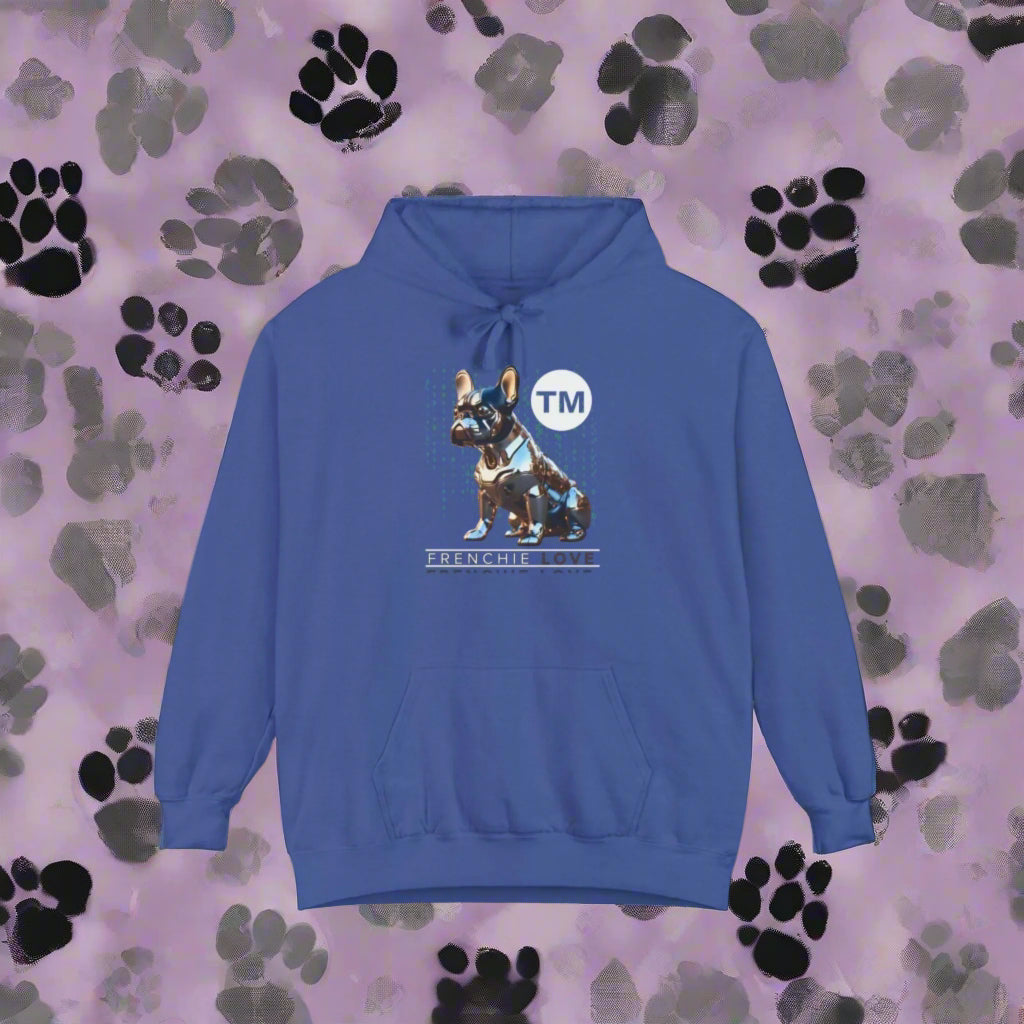 purple frenchie frenchie_love_metalic_french_bulldog_premium_hoodie