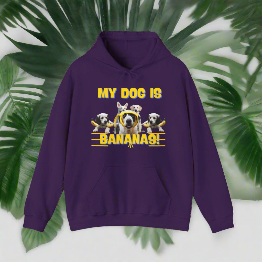 premium "My Dog Is Bananas" Hooded Sweatshirt - Sniff Waggle And Walk dog lover clothes