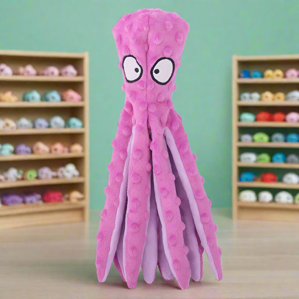 purple octopus Dog Toy. - Sniff Waggle And Walk