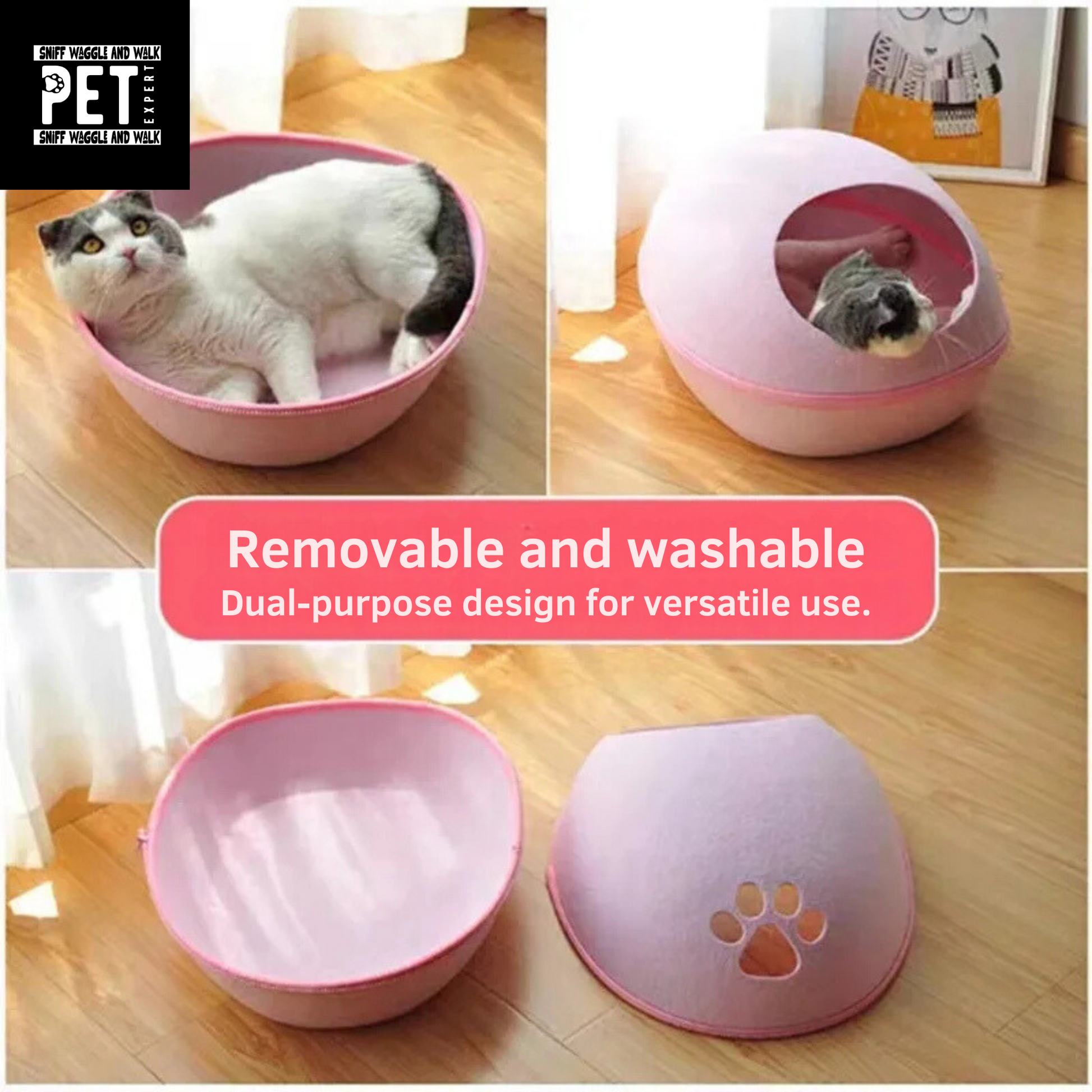 purr pod washable cat bed