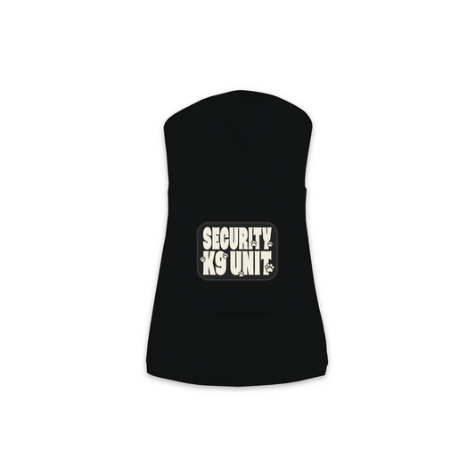 Security K9 Unit Dog Hoodie — Black, Small Sizes (XS-M)