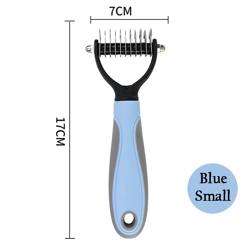 blue small dog brush
