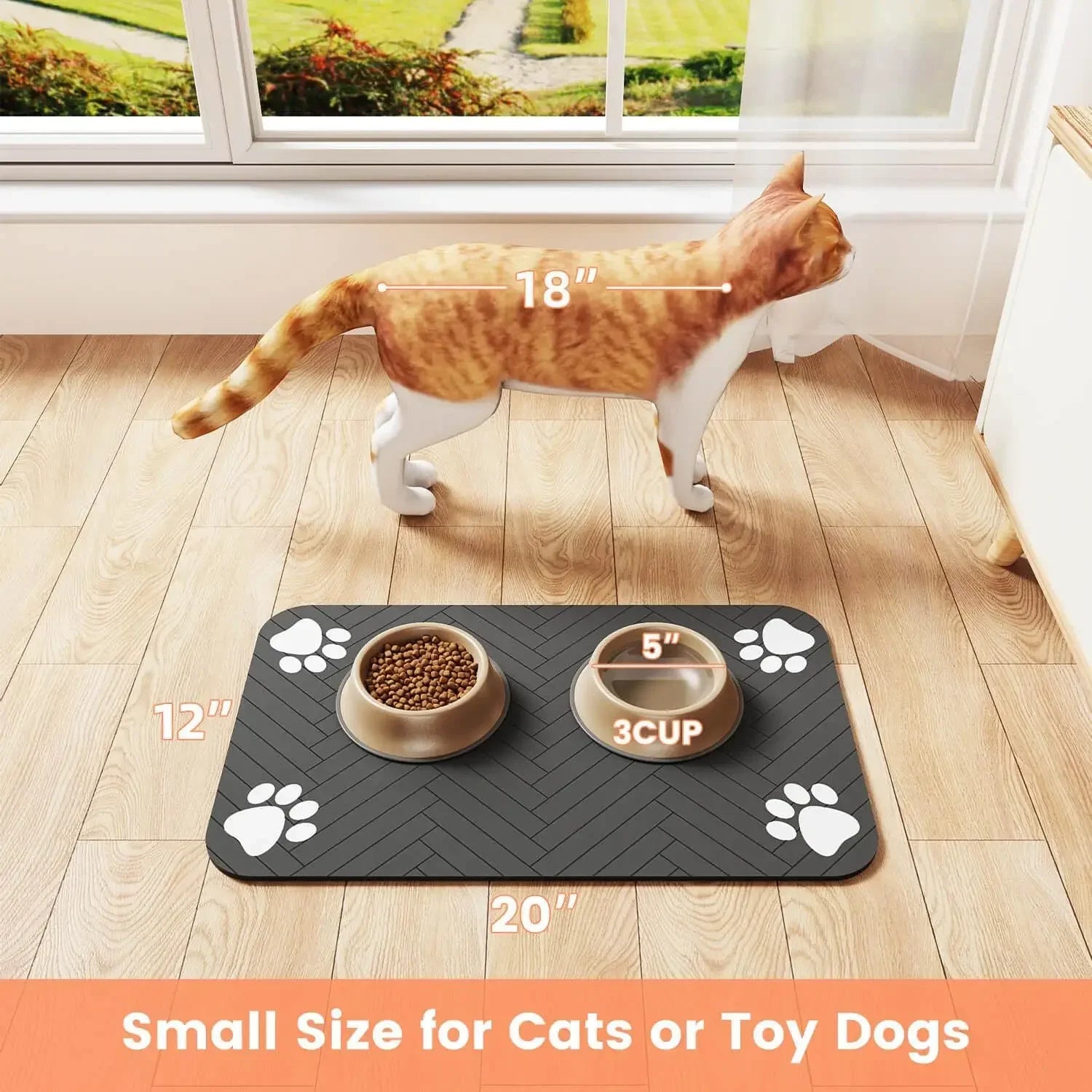 size guide for dogs and cats spill mat