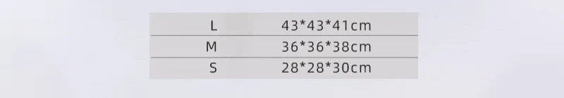 Gray pet bed with a label showing size dimensions on a white background