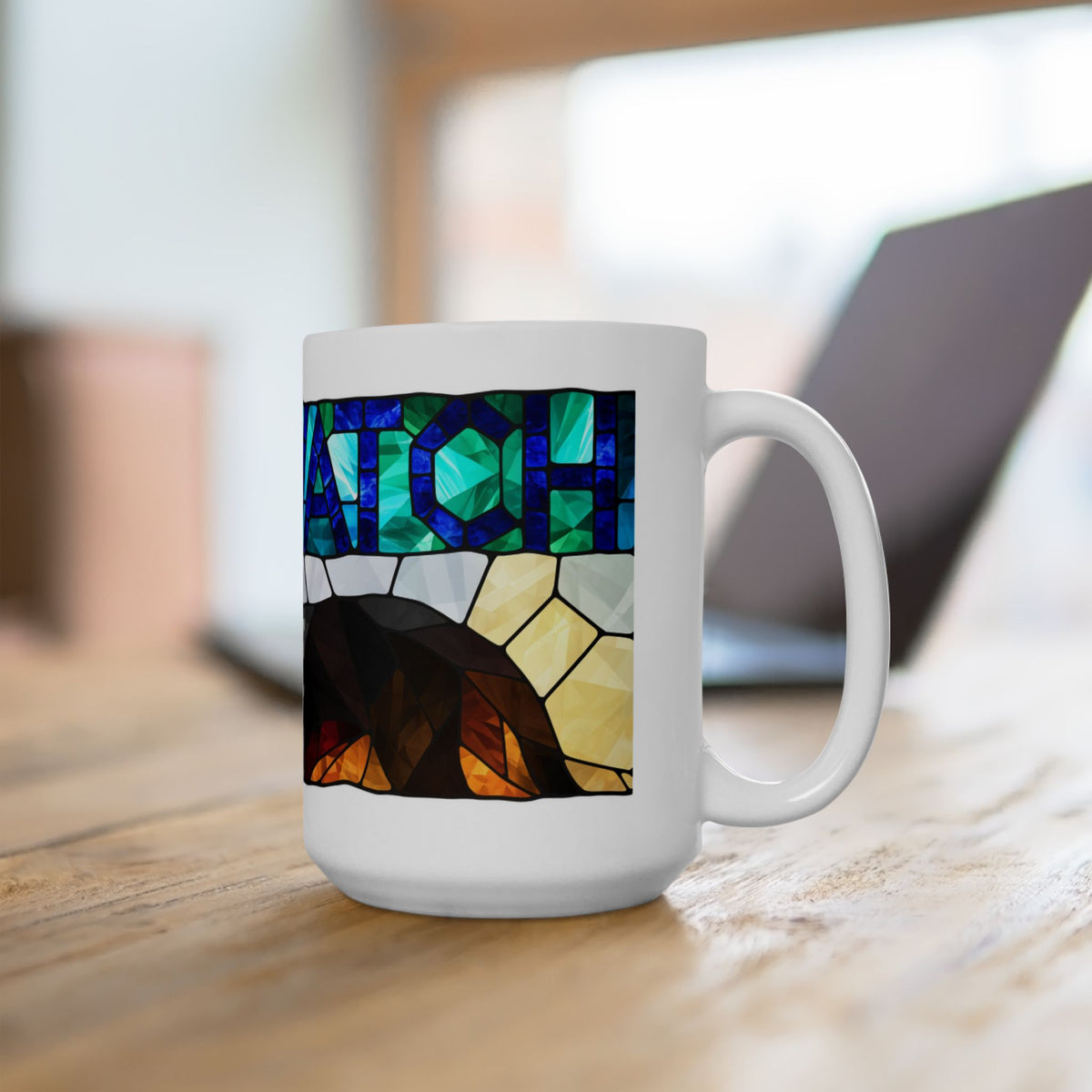 Border Collie ceramic coffee mug, 11oz and 15oz stained glass collie gift - view 18