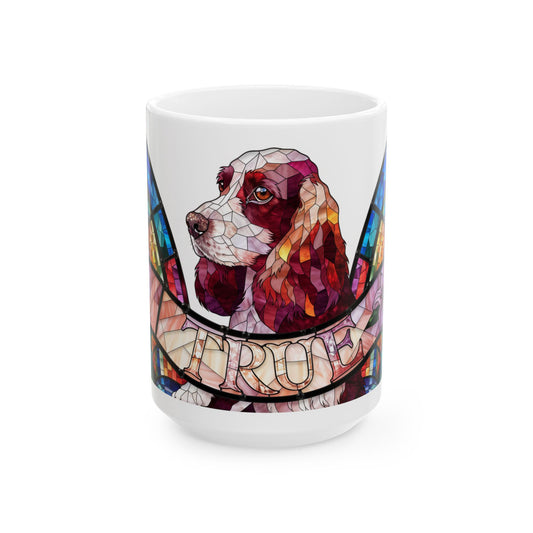 Cocker Spaniel ceramic coffee mug, 11oz and 15oz stained glass cocker gift - view 2