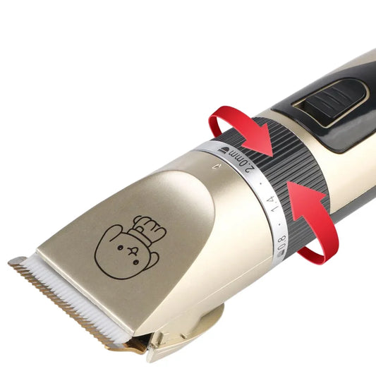 Adjustable cutting-length dial on the TidyCoat pet clippers