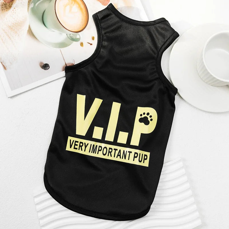 black and gold vip Funny Dog clothing Vests. - Sniff Waggle And Walk