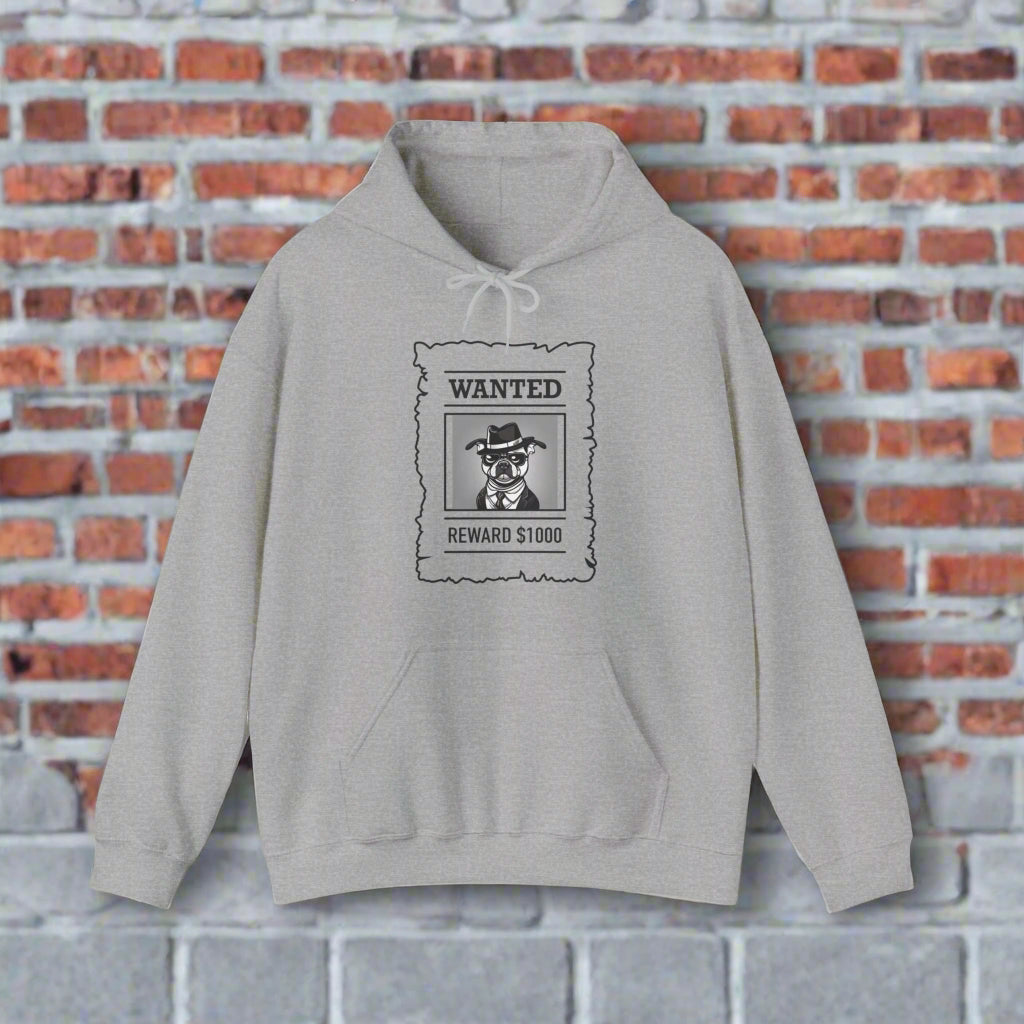 "Wanted 2" Hooded Sweatshirt - Sniff Waggle And Walk dog gift gray