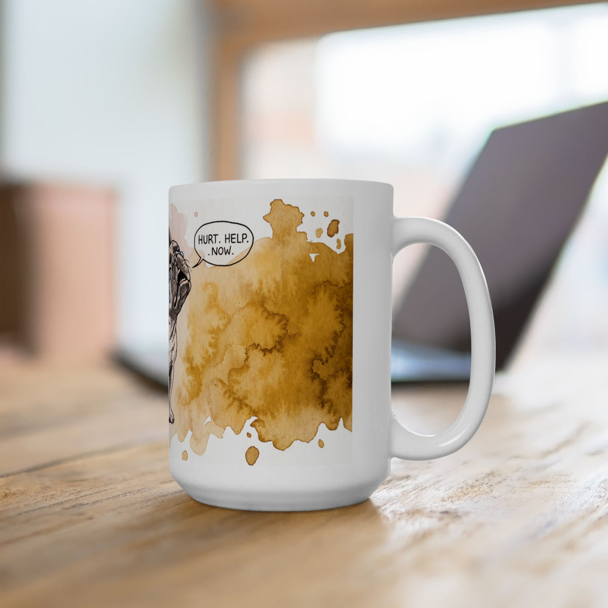 French Bulldog ceramic coffee mug, 11oz and 15oz watercolour and ink style frenchie gift - view 18