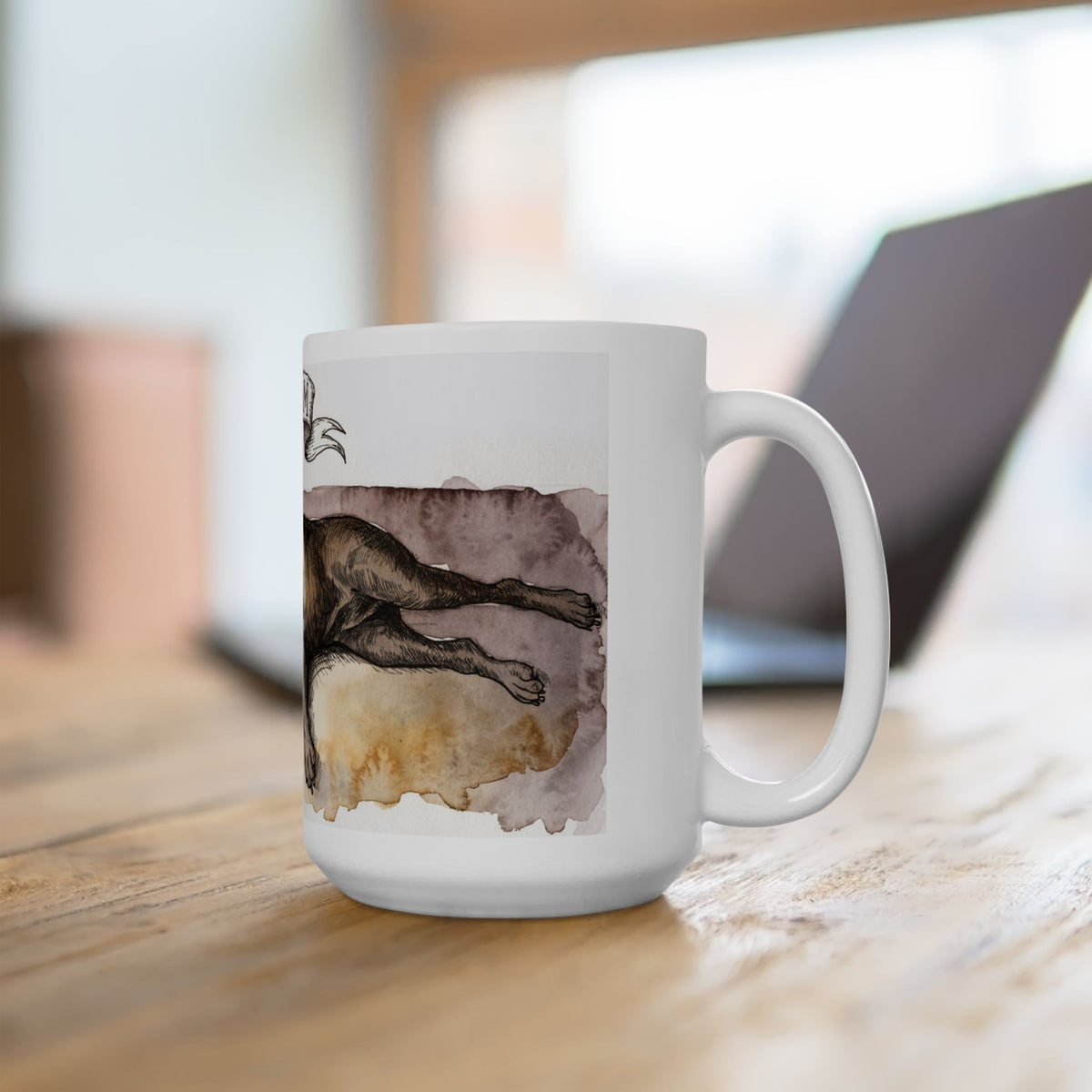 Staffie ceramic coffee mug, 11oz and 15oz watercolour and ink style Staffy gift - view 17