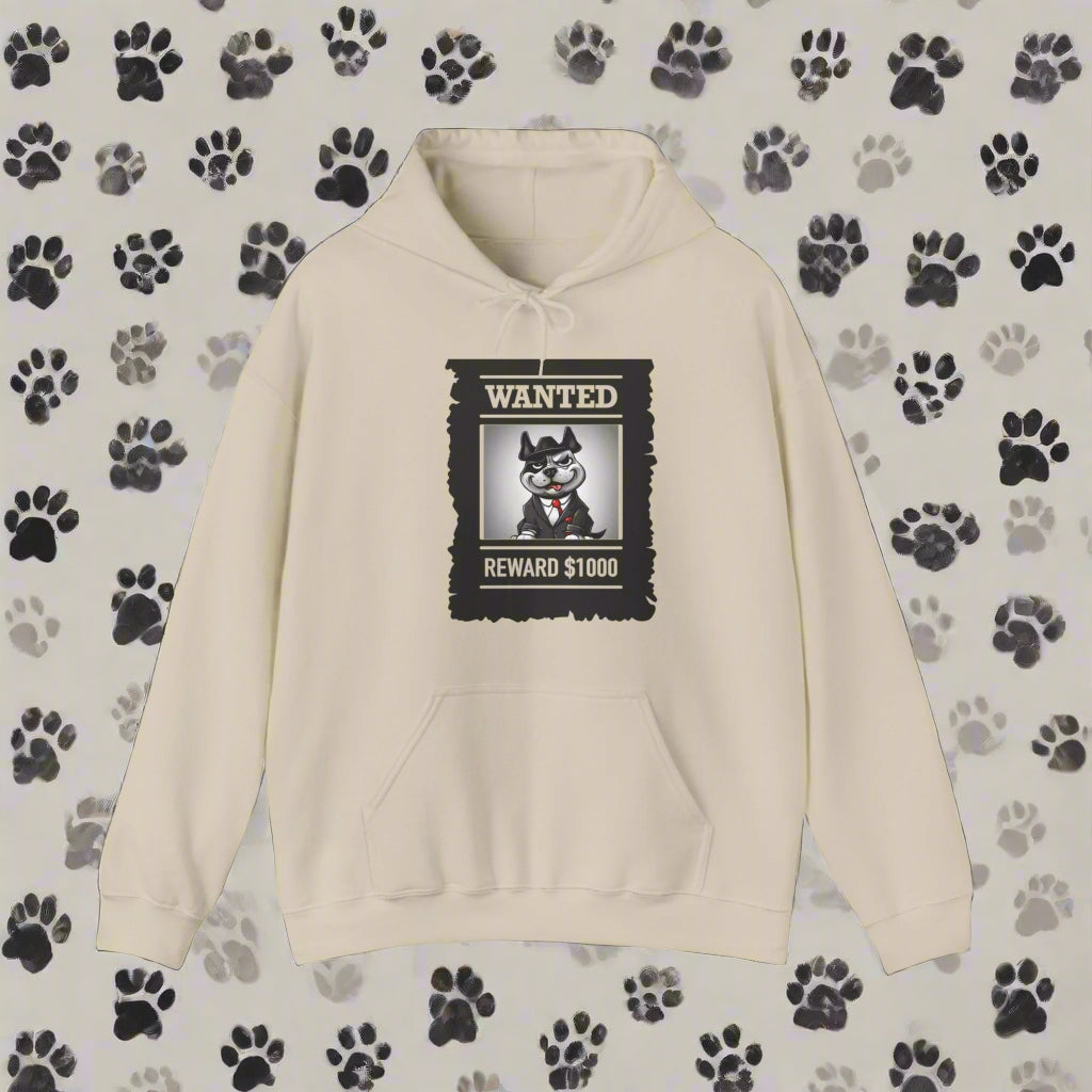 doog lover gift Unisex Heavy Blend⢠"Wanted" Hooded Sweatshirt - Sniff Waggle And Walk white