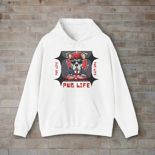 white Hooded Sweatshirt - Sniff Waggle And Walk dog lover hoodie