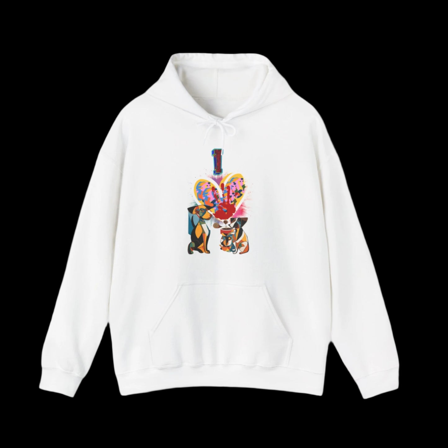 white i love dogs hoodie premium