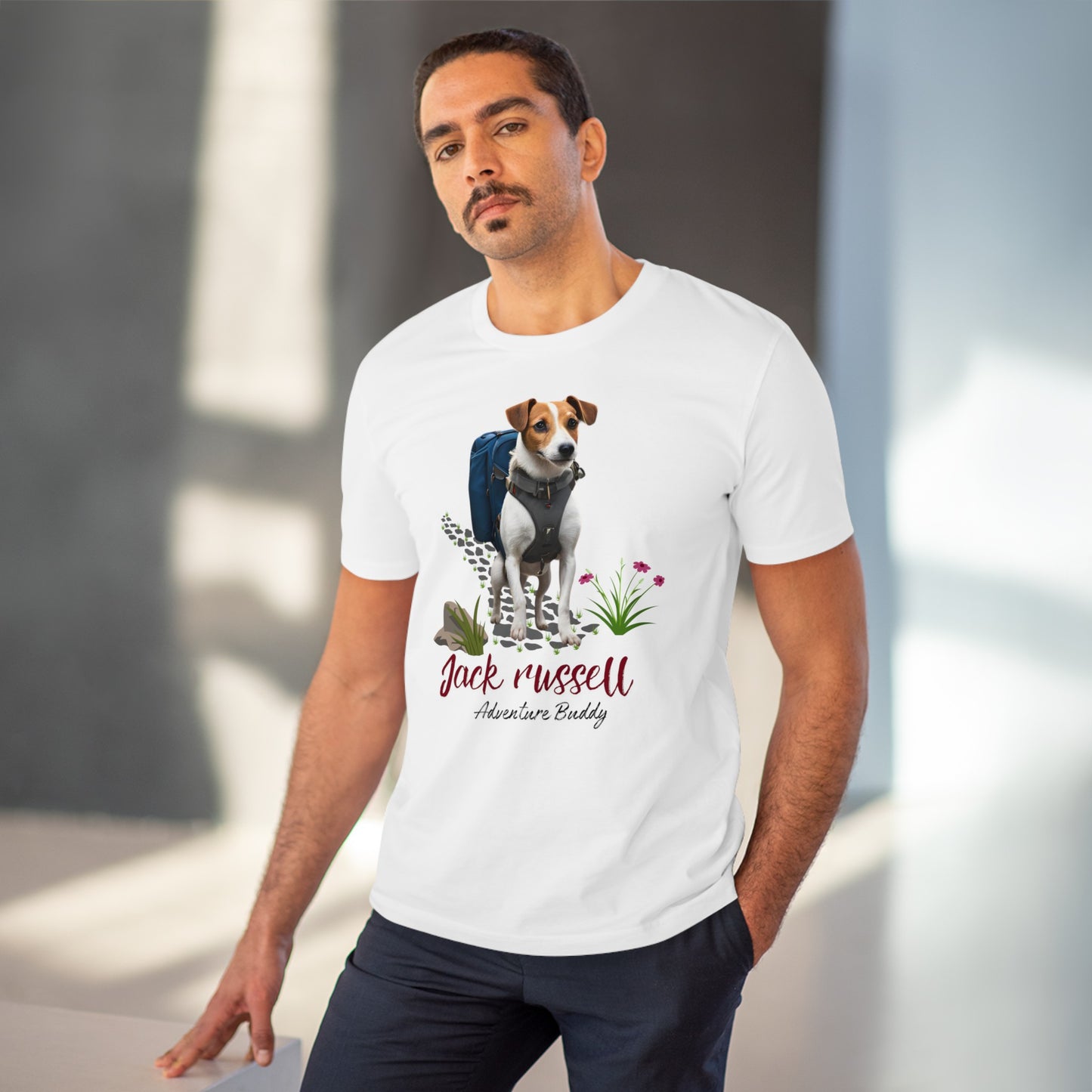 white jack russel tshirt
