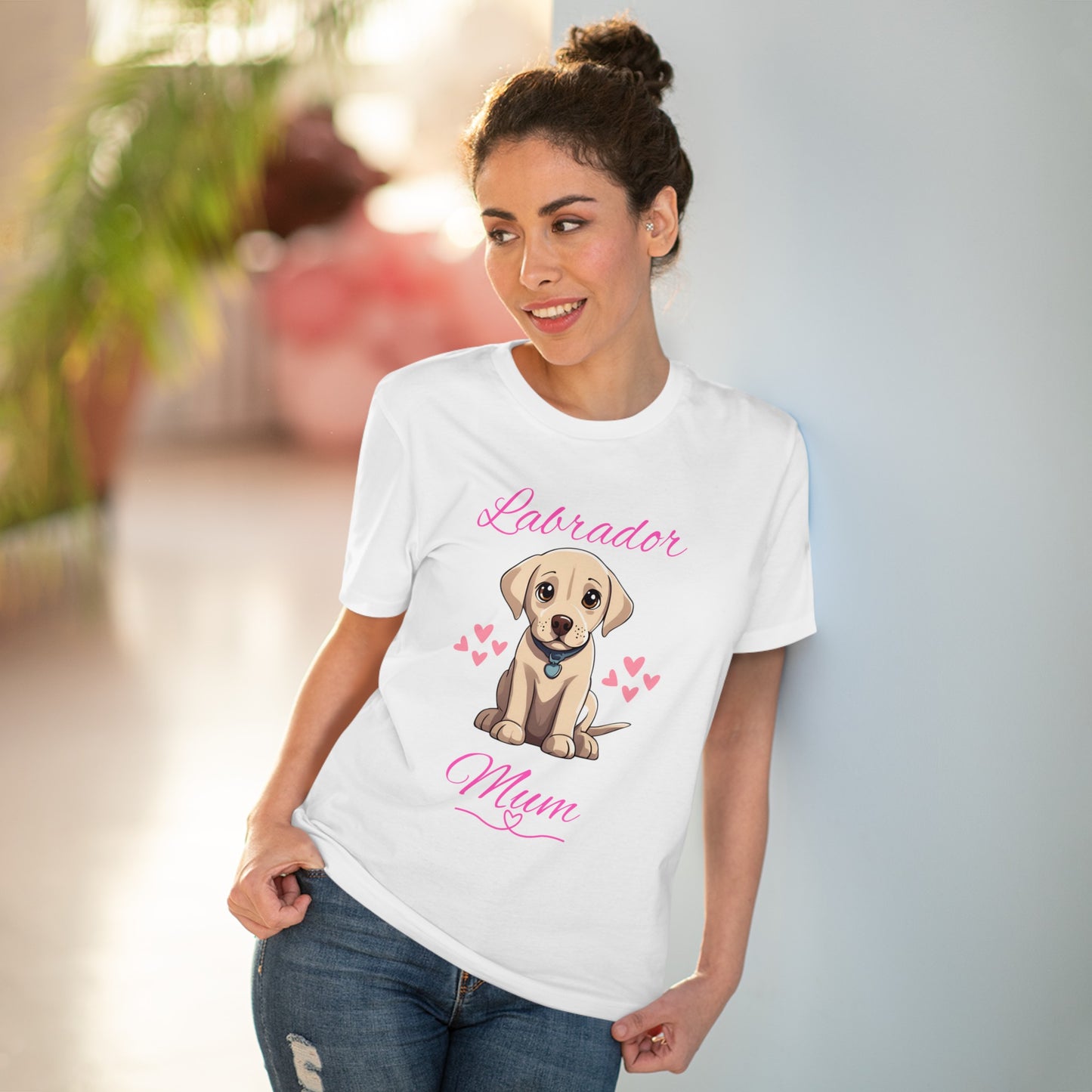 white labrador mum funny tshirt eco friendly