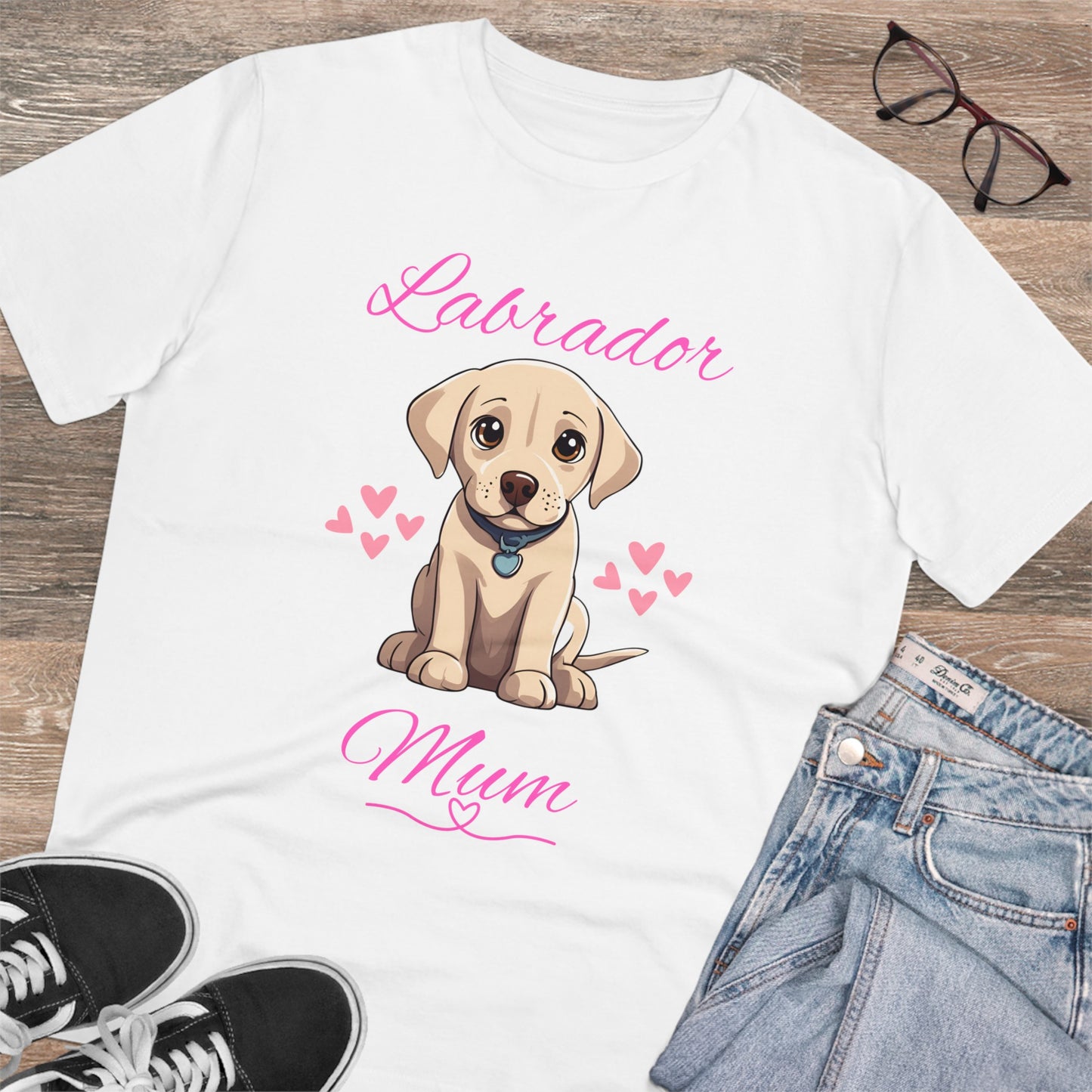 "LABRADOR MUM" Organic T-shirt - white- Sniff Waggle And Walk