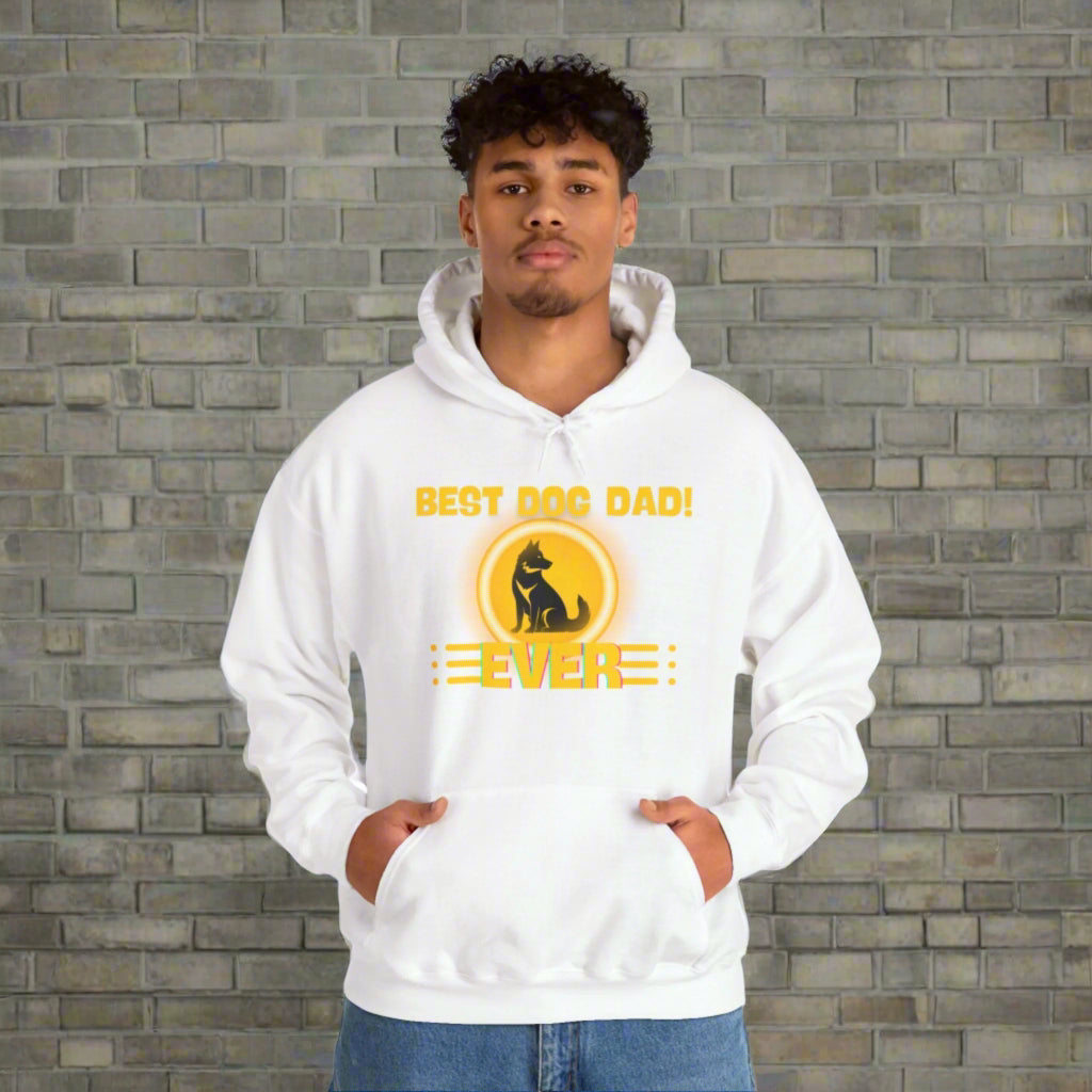 "Best dog dad ever" Hooded Sweatshirt - Sniff Waggle And Walk white premium hoodie