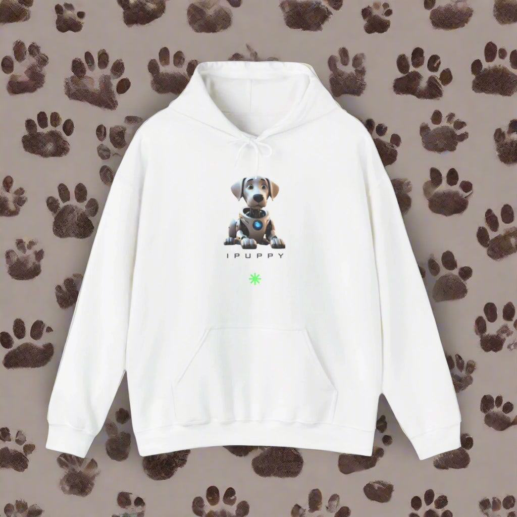 white puppy design hoodie dog lover hoodie
