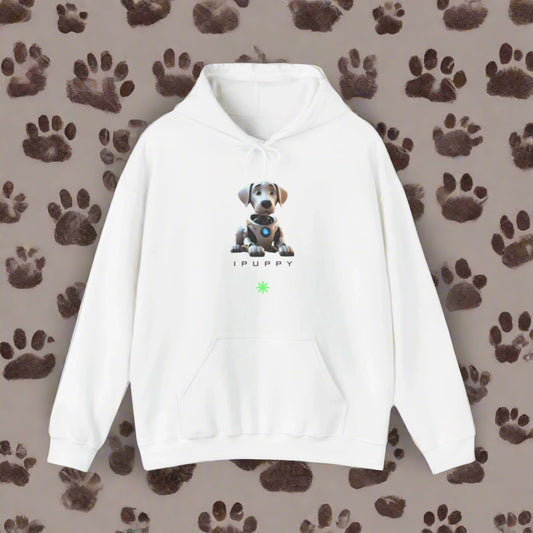 white puppy design hoodie dog lover hoodie