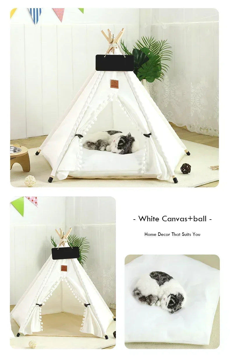 white stylish cat bed