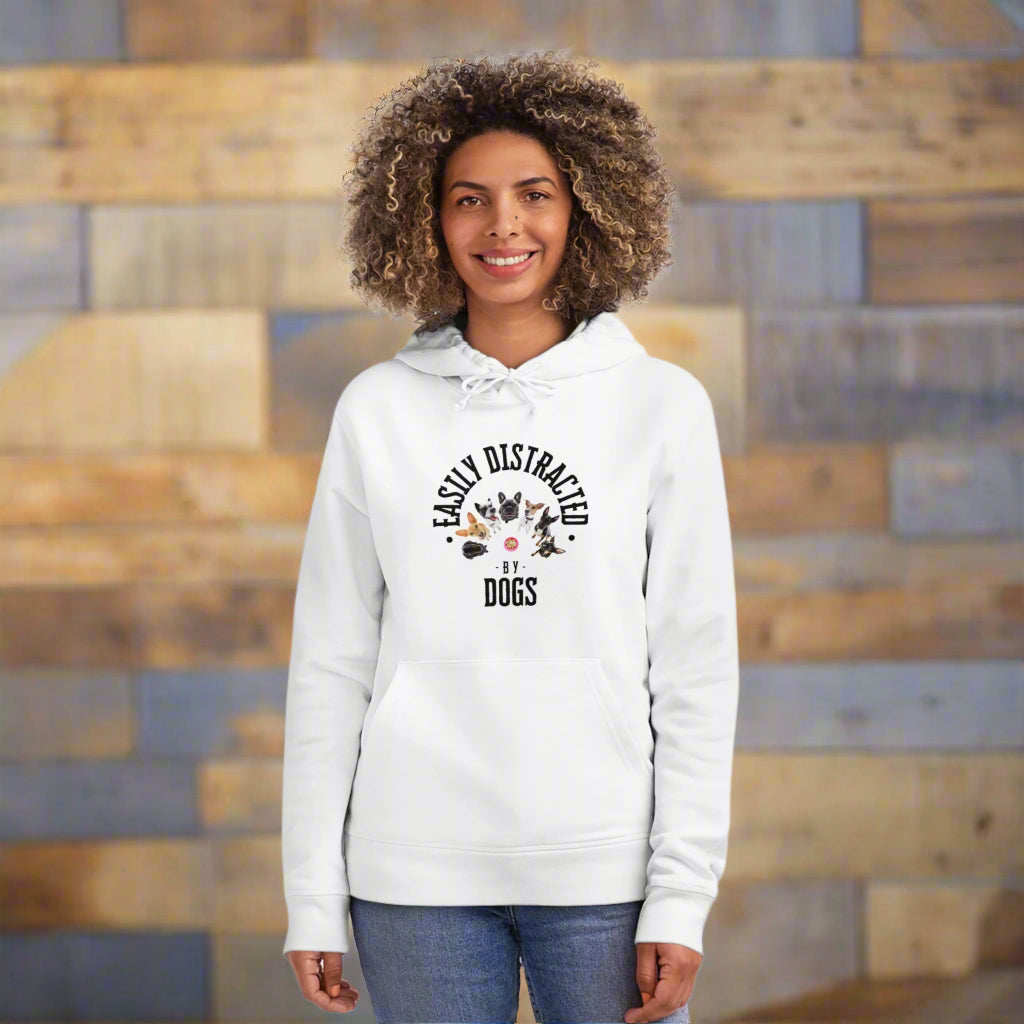 EASILY DISTRACTED BY DOGS Unisex Drummer Hoodie - Sniff Waggle And Walk