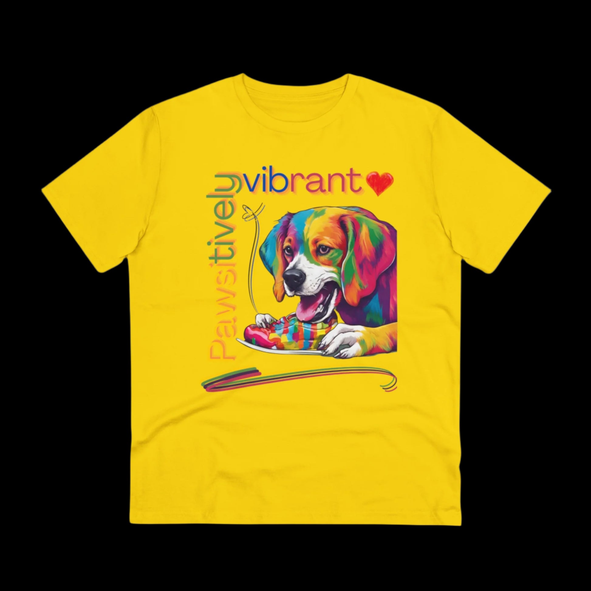 PAWSITIVELY VIBRANT Organic T-shirt - Unisex - Sniff Waggle And Walk yellow