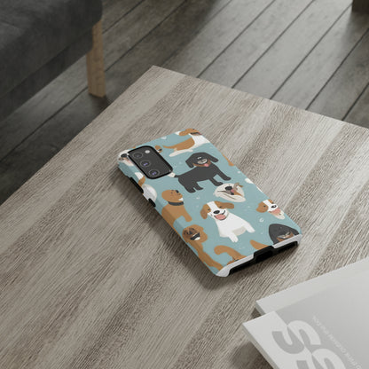 Sniffwagglendwalk™ Multi Dog Design Tough Phone Case. - Sniff Waggle And Walk