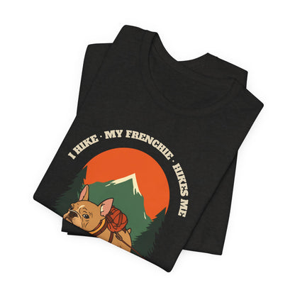 Frenchie hiking dog tee gift idea photo