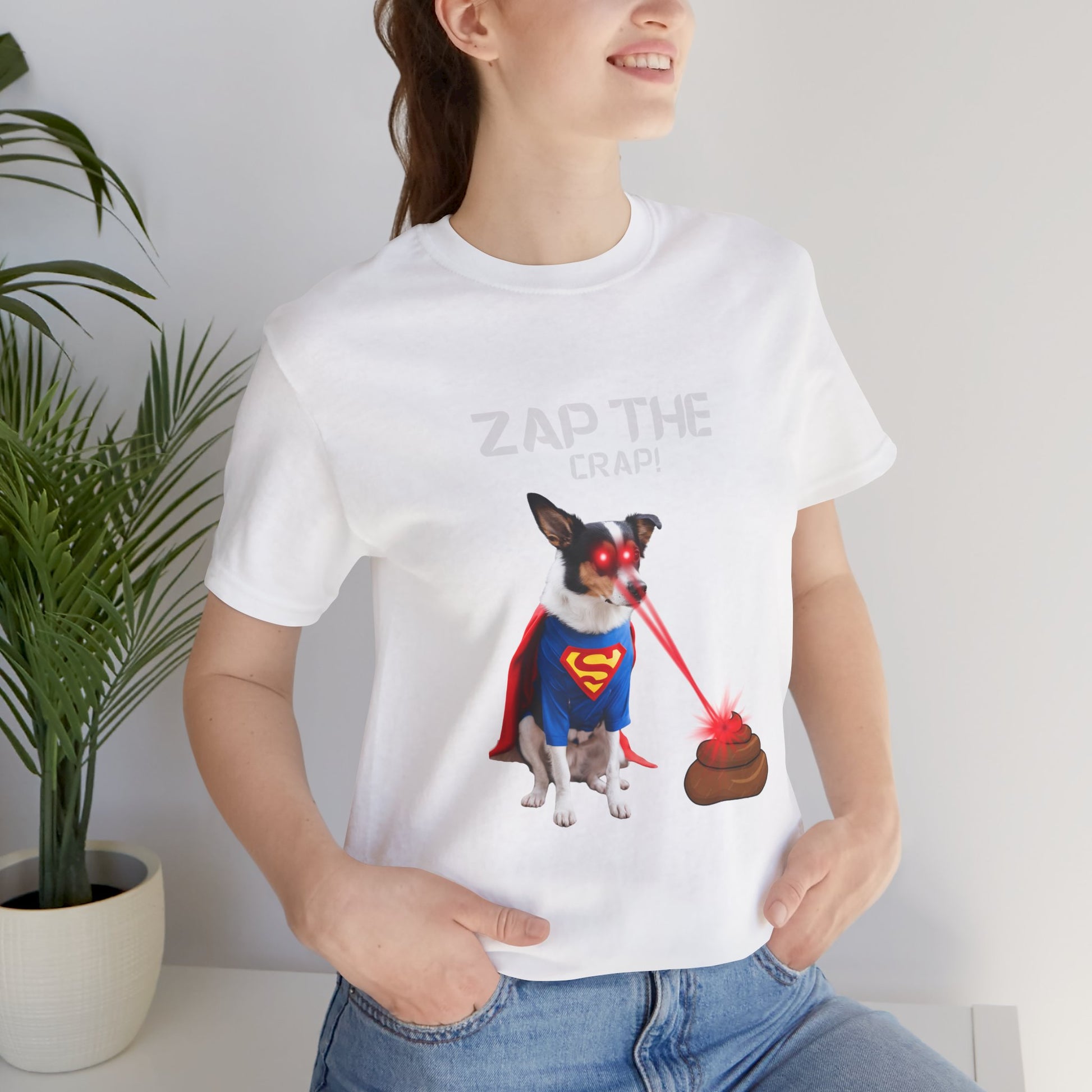 Laser Poo Edition funny dog t-shirt in Black — dog laser blasting poo graphic, Bella+Canvas 3001, SniffWaggleNWalk™