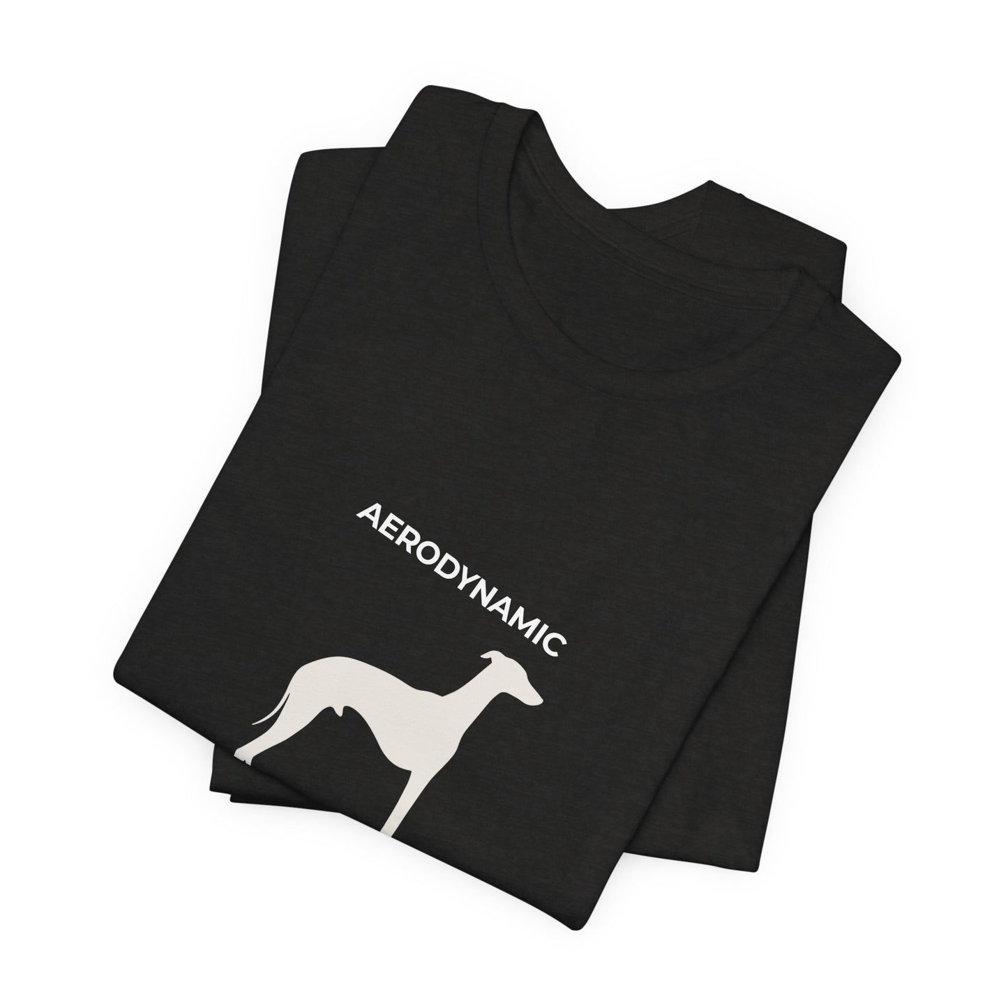 Aerodynamic Greyhound T‑Shirt — Silhouette Dog Graphic Tee (Includes "AERODYNAMIC")