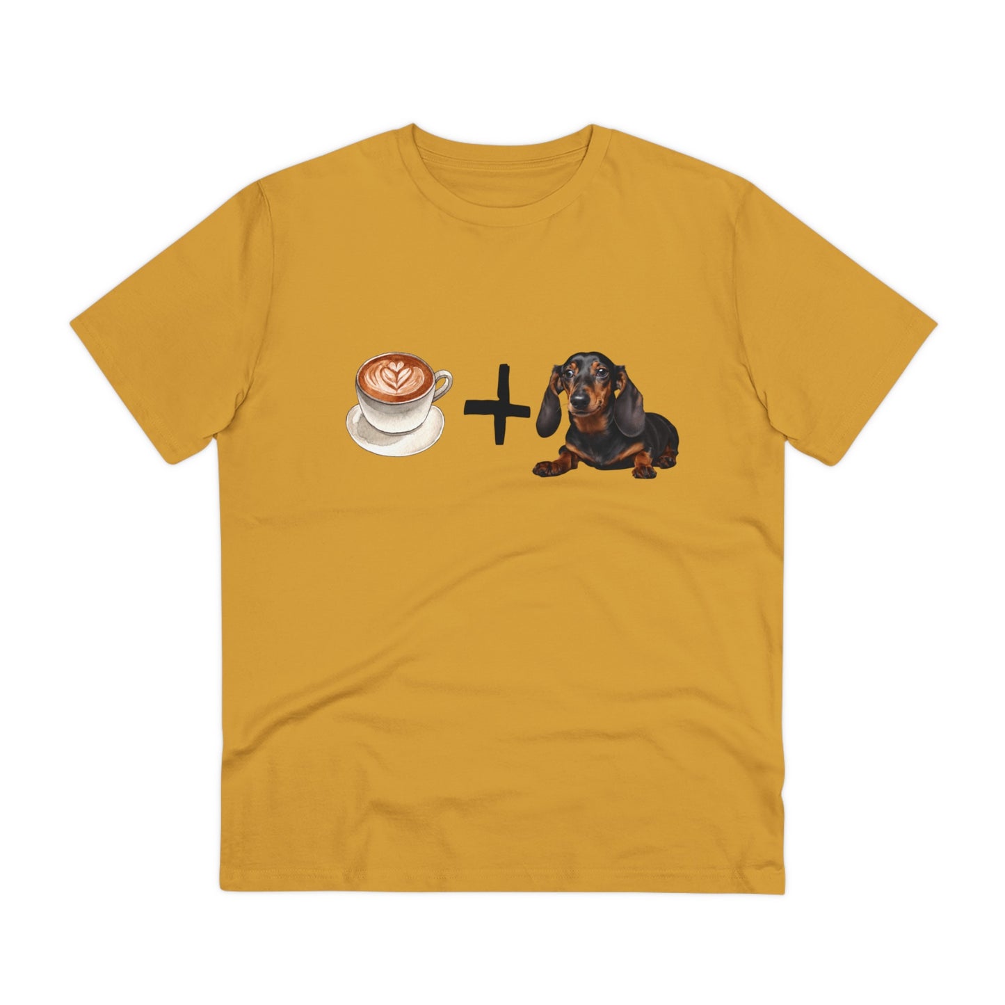 "COFFEE AND DACHSUNDS" Organic T-shirt - Unisex soft Eco Friendly Dachshund T-shirt - Sniff Waggle And Walk