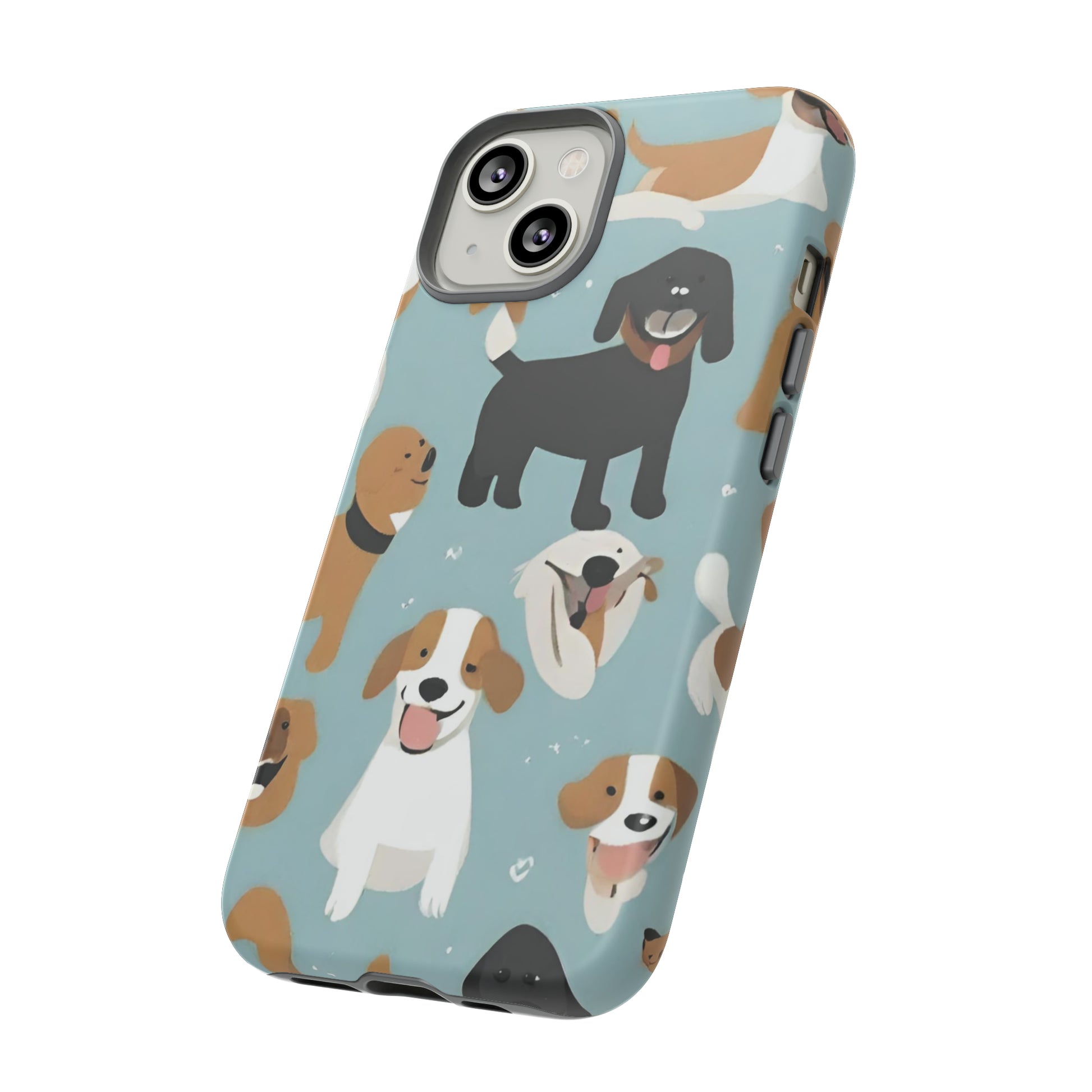 Sniffwagglendwalk™ Multi Dog Design Tough Phone Case. - Sniff Waggle And Walk