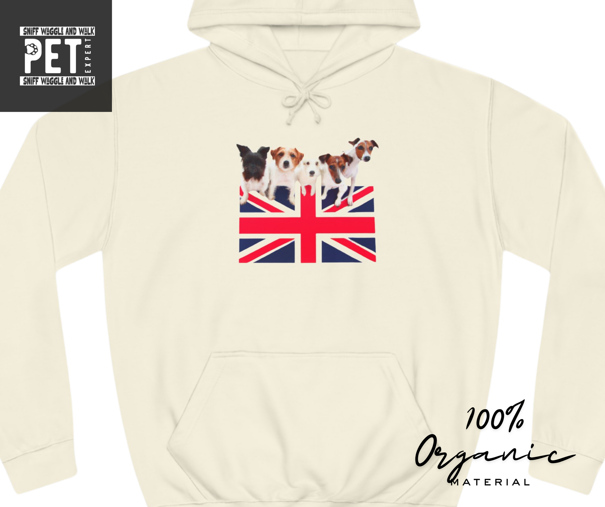 Union Jack-Unisex College Hoodie - Sniff Waggle And Walk