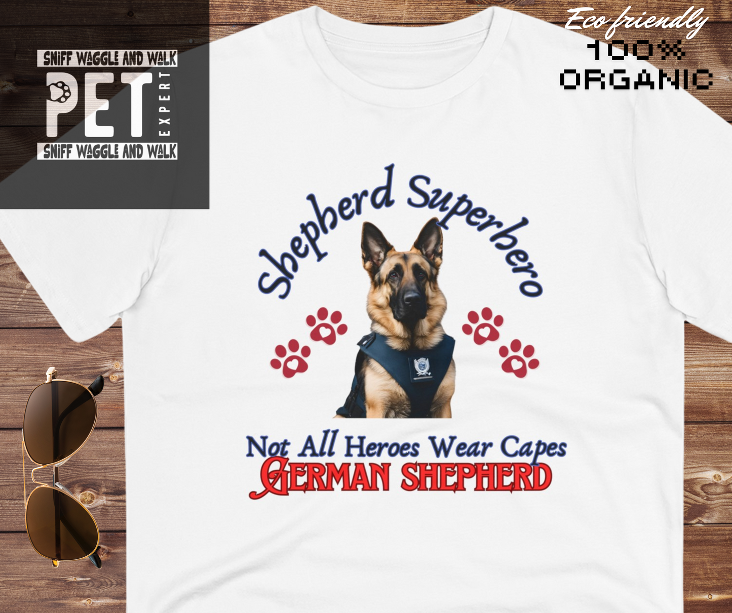 SHEPHERD SUPERHERO "NOT ALL HEROS WEAR CAPES" Soft Organic T-shirt - Unisex