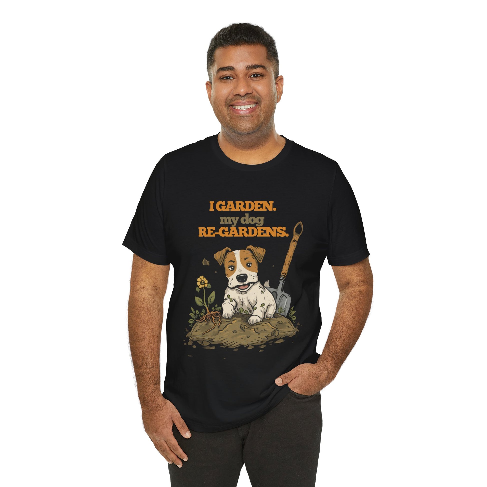 Funny gardening dog t-shirt for dog owners who garden
