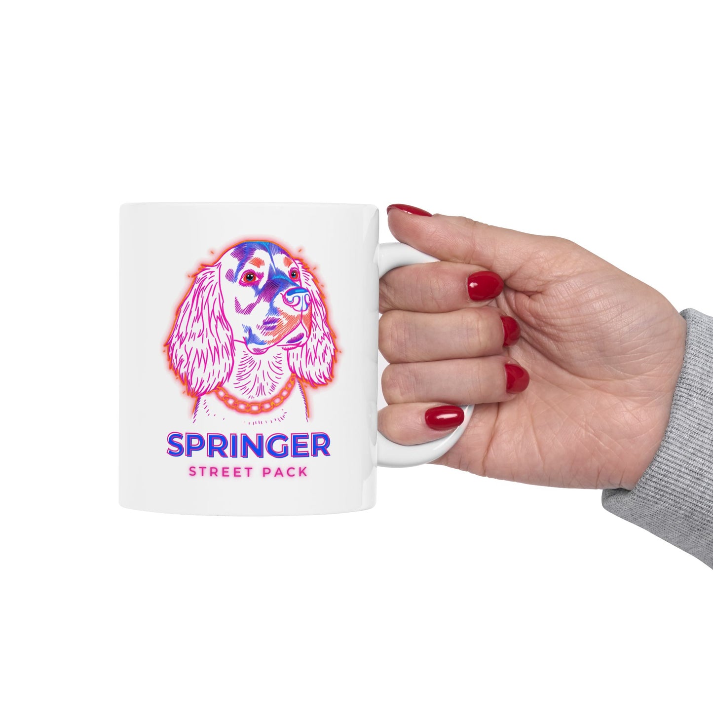 Springer Spaniel Street Pack Ceramic Mug — 11oz & 15oz