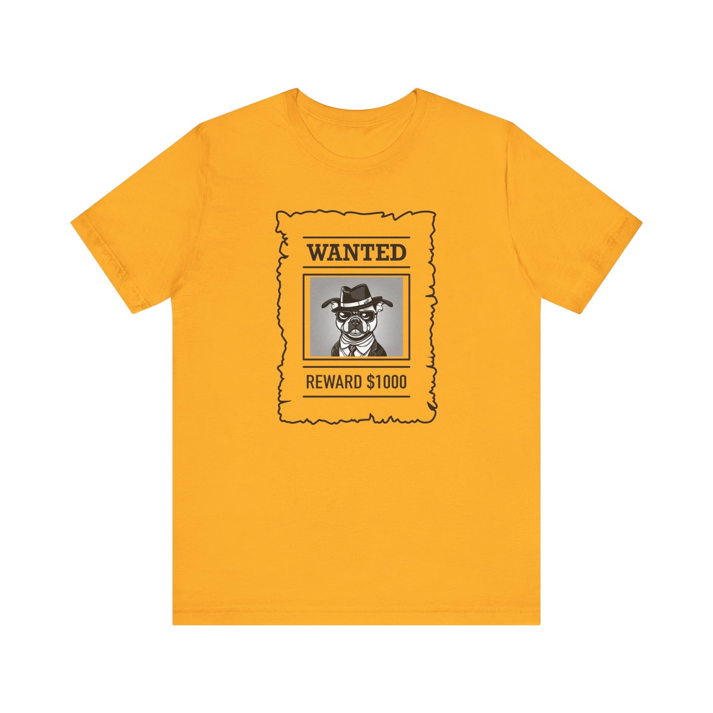 Unisex Jersey Short Sleeve "Wanted" T-shirt - Sniff Waggle And Walk