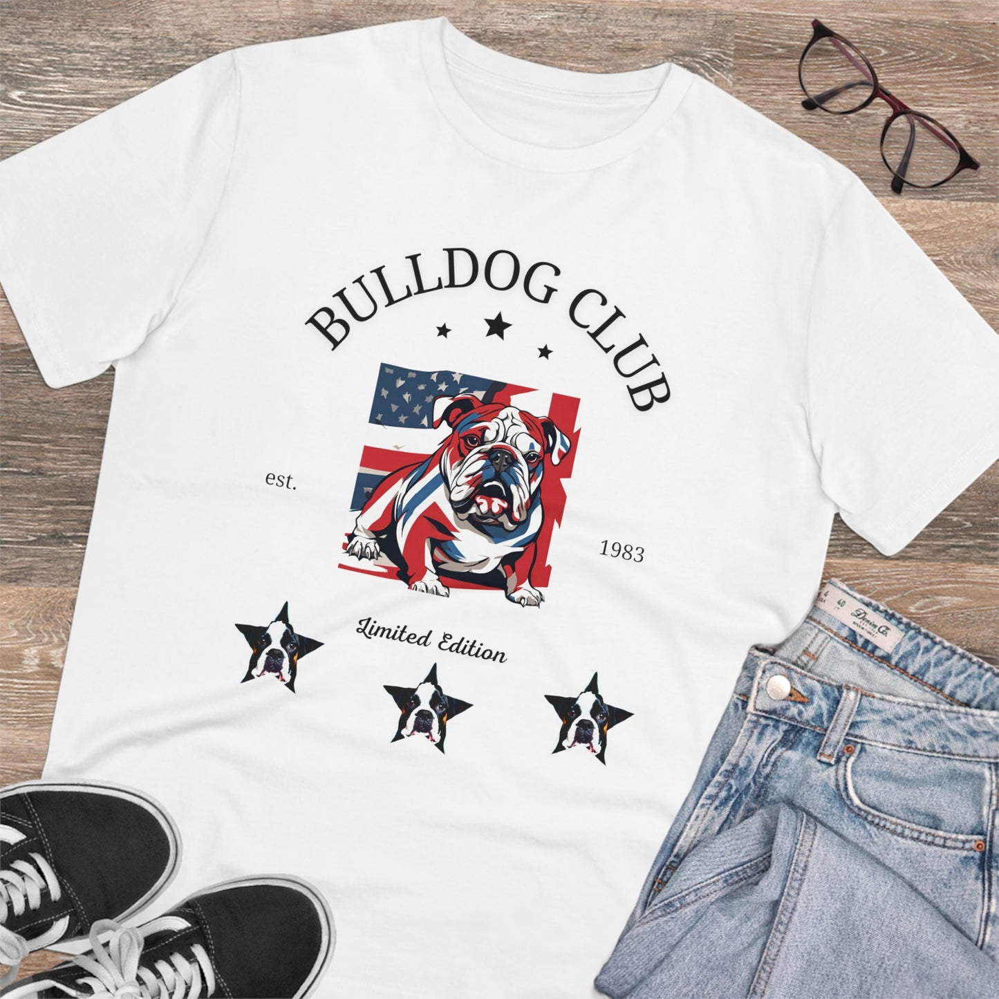 "BULLDOG CLUB" Organic Creator T-shirt - Unisex by Sniff, Waggle, and Walk™ - Sniff Waggle And Walk