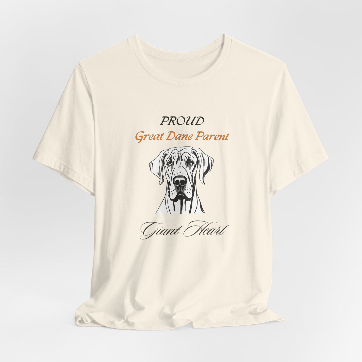 Proud Great Dane Parent t-shirt in Yellow, flat lay