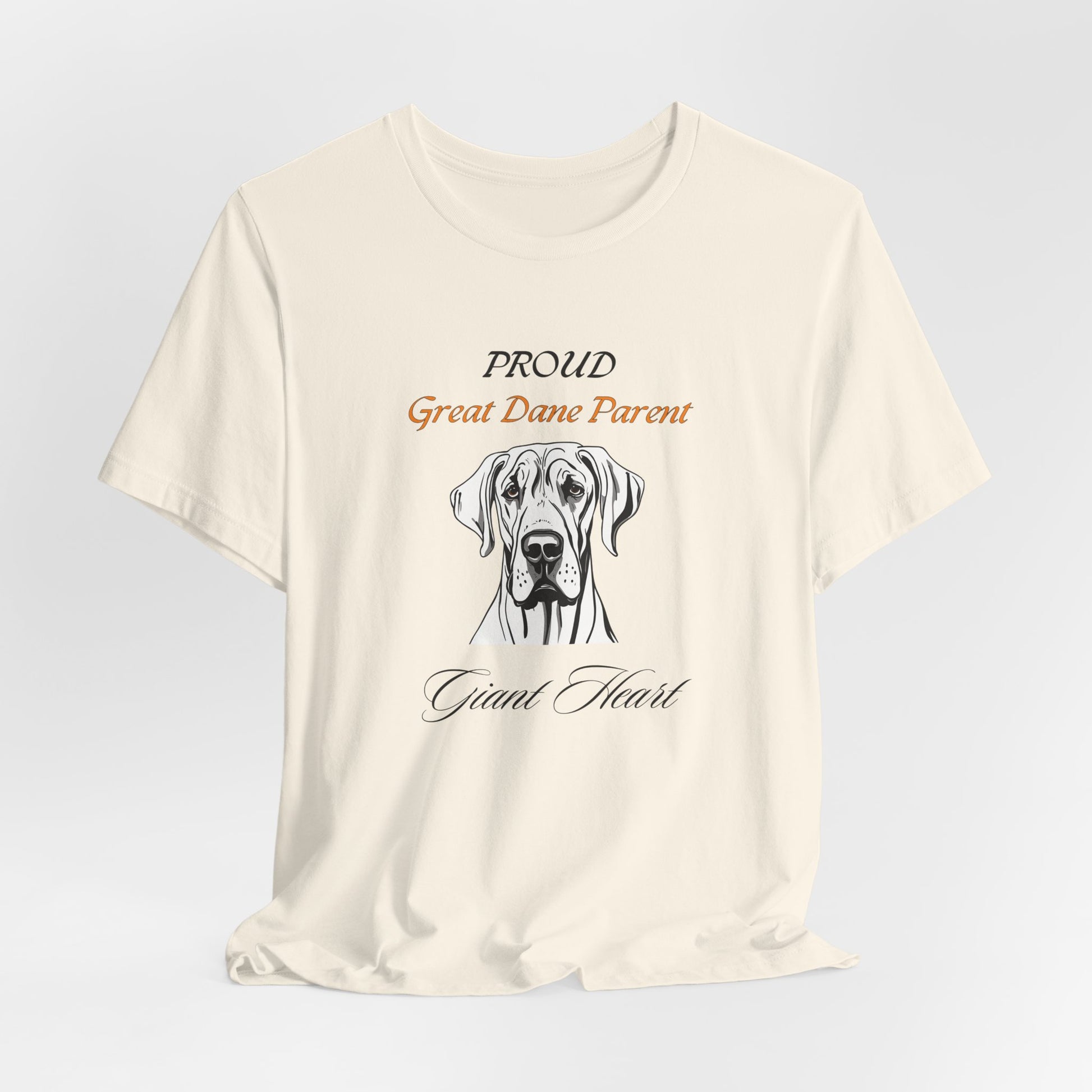 Proud Great Dane Parent t-shirt in Yellow, flat lay