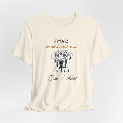 Proud Great Dane Parent t-shirt in Yellow, flat lay