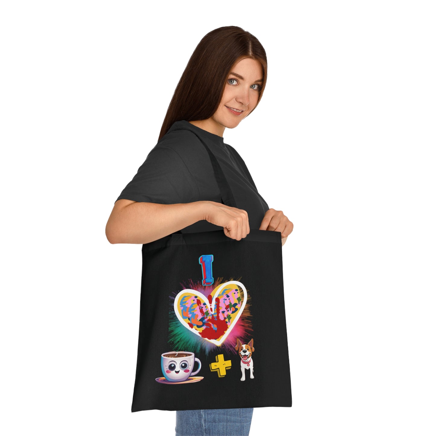 I Love Coffee and Dogs Tote Bag - Stylish & Colorful Design for Dog Lovers!-Sniffwaggleandwalk™