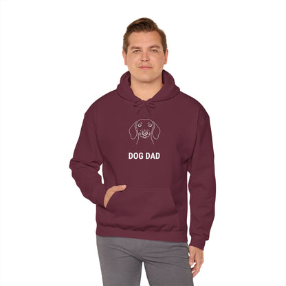 Maroon Dachshund Dog Dad hoodie, sausage dog line art