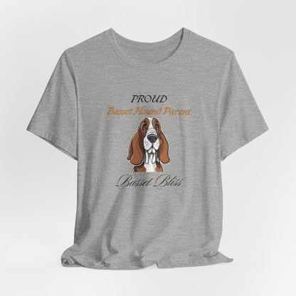 Proud Basset Hound Parent t-shirt styled outfit, lifestyle photo