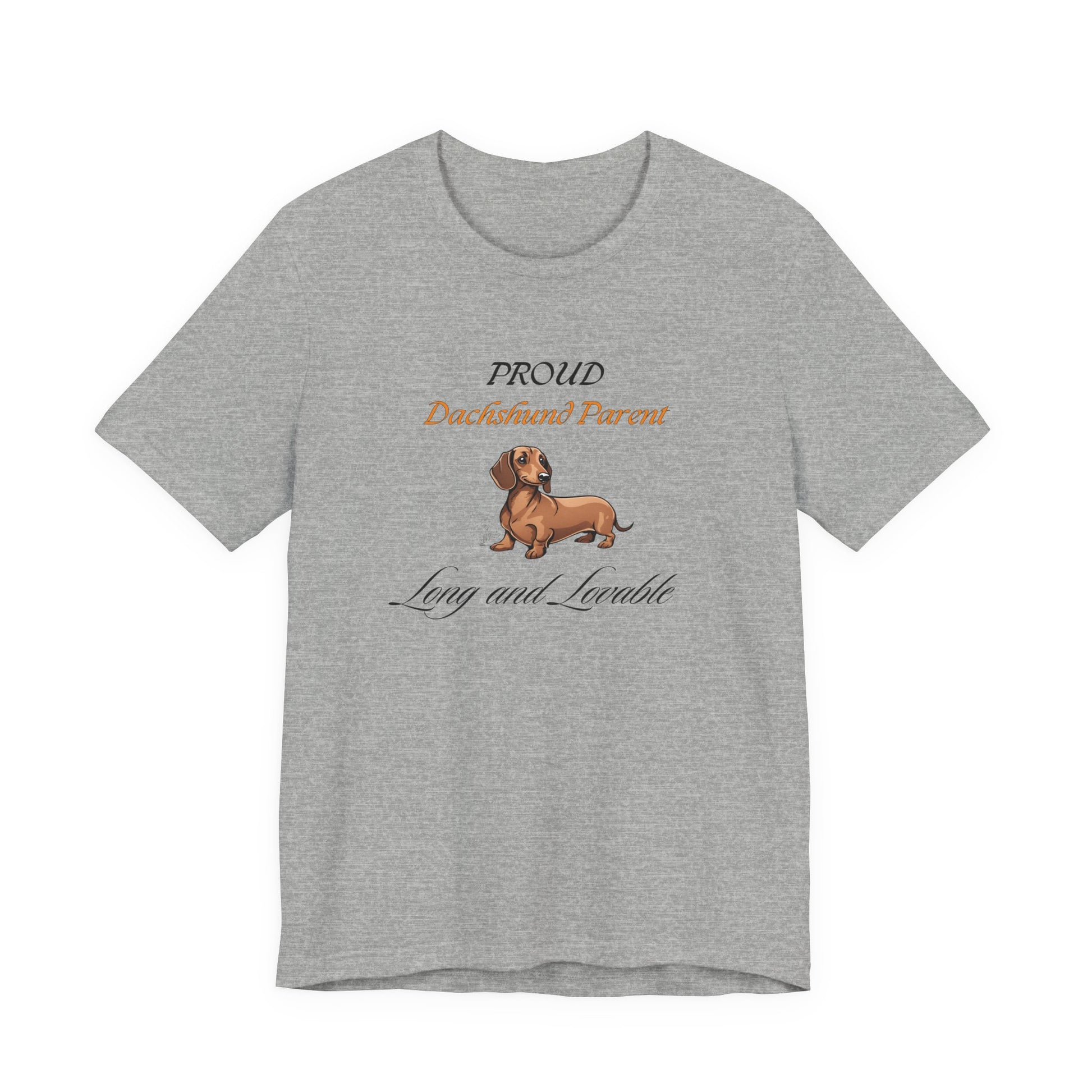Proud Dachshund Parent Athletic Heather t-shirt front view