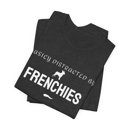 French Bulldog lover tee shown in black on a hanger