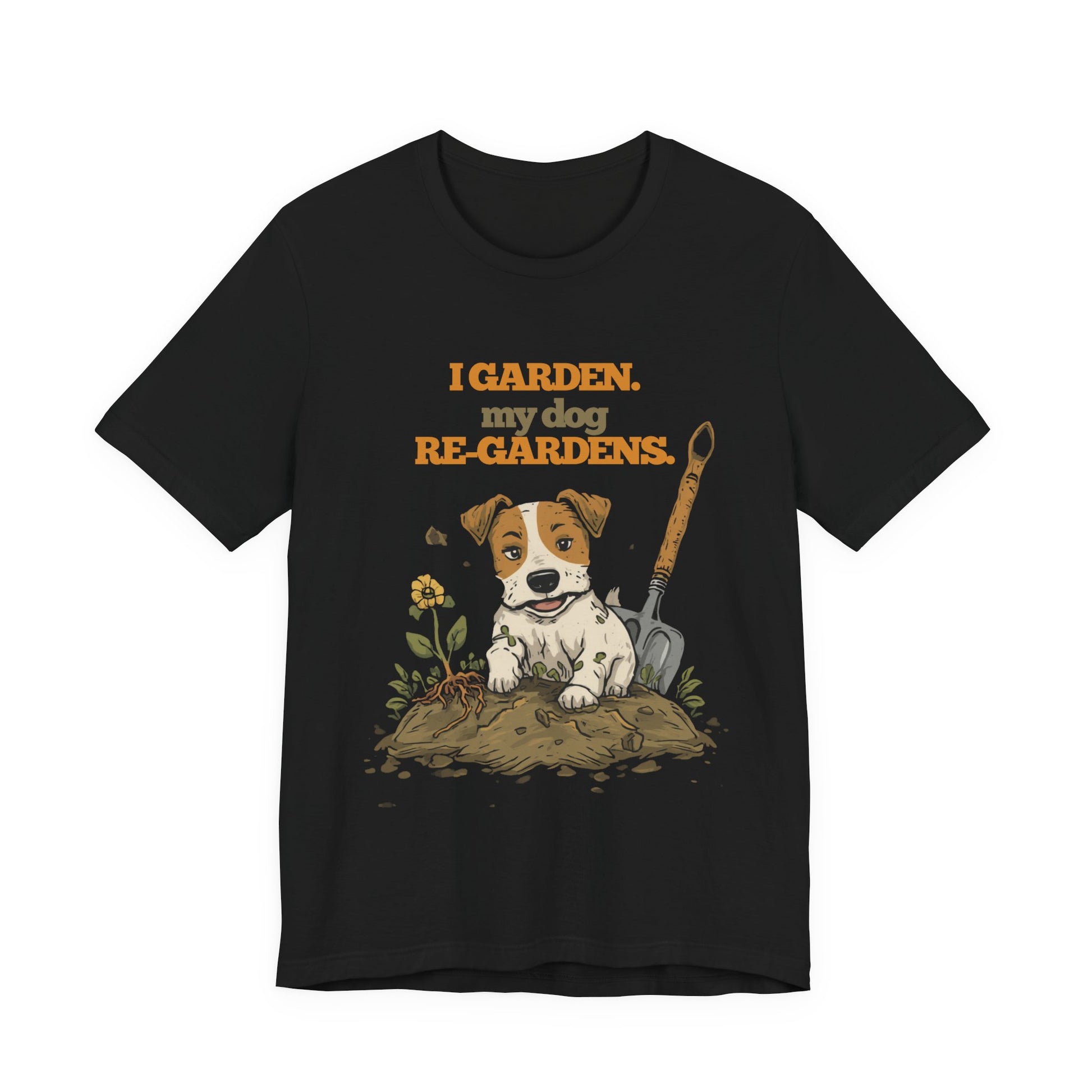 Gardening dog lover unisex tee — gift for gardeners